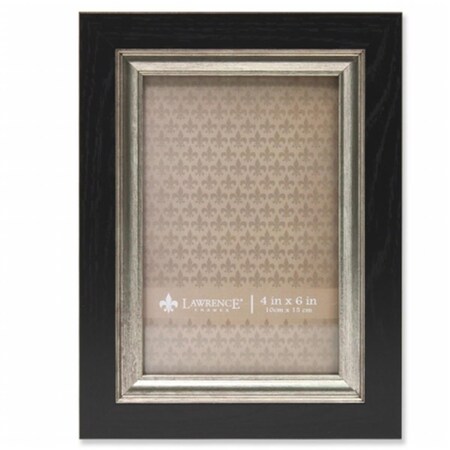 Lawrence Frames Burnished Silver Composite Picture Frame - Black, 0.67 in. 536446